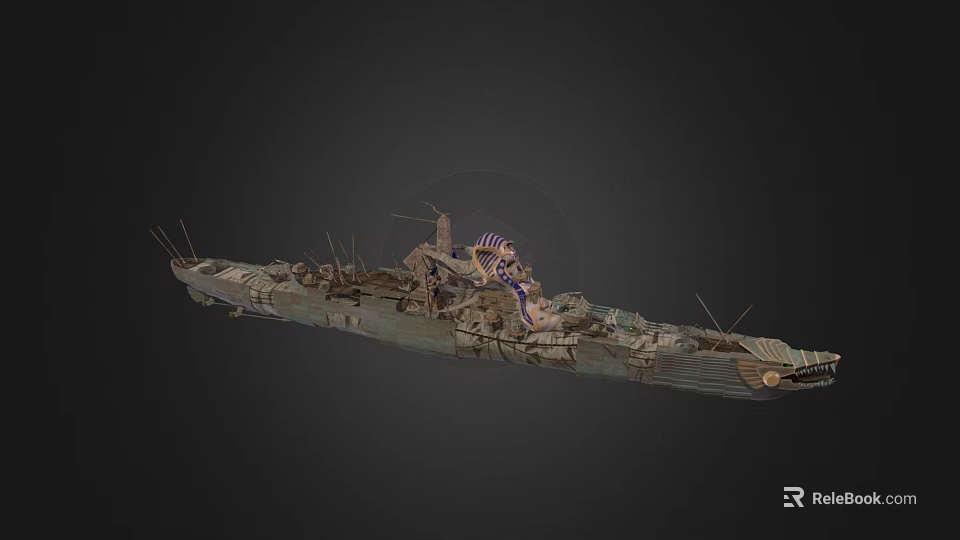 Sci Fi Warship With Elaborate Structural Details 3d model