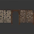 Decorative Book Arch Structure With Stacked Books And Wooden Frame Design