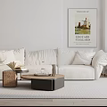 modern three-seat sofa double sofa 3d model