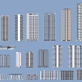 Various Designed Residential Buildings With Different Exterior Styles And Heights