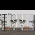 Modern partition Changhong glass partition wire glass partition gradient glass partition water corrugated glass 3d model