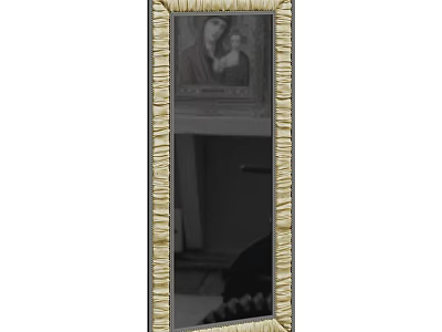Decorative Wall Mirror With Fringed Frame Design For Home Interior Decoration 3d model