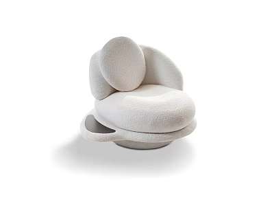 Modern Single Sofa With Soft Plush Cushion And Stylish Curved Armrest Design 3d model