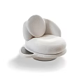 Modern Light Luxury Minimalist Single Sofa Chair Simple Nordic Style Backrest Casual Chair Cream Style Ins Lazy Sofa 3d model