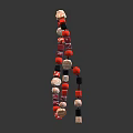 Fashionable Unique Necklace With Red Black Beige Beads Handcrafted Design Jewelry