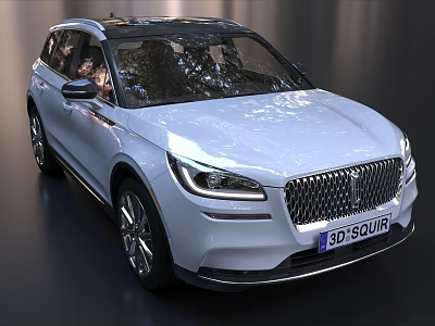White SUV With Modern Sleek Exterior Design Front Grille And Luxury Look 3d model