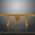 Bicycle Training Stand With Orange Frame Gear And Support Legs On Black Background With Reflection