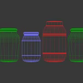 Assorted Canned Fruits in Glass Jars with Peach Orange Various Brands and Different Sizes