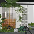 Intricate Decorative Feature Wall In Garden Landscape With Carved Patterns And Surrounding Green Plants