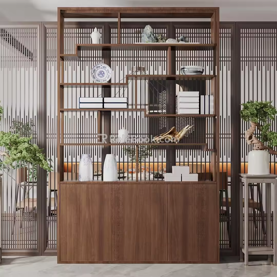 New Chinese-style Storage Rack Storage Rack Partition 3d model