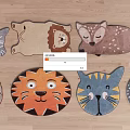 Cute Animal Shaped Rugs With Lion Cat Deer Designs For Kids Room Decor
