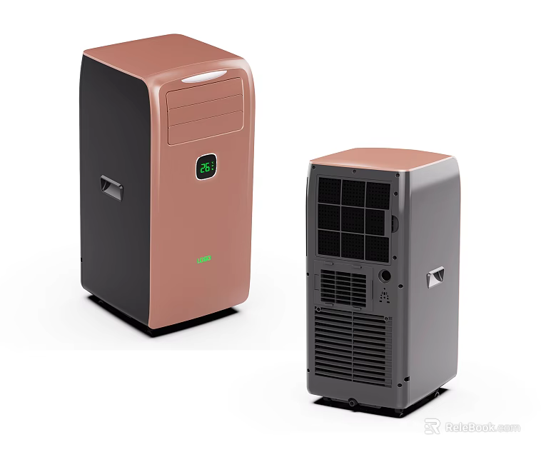 Sleek Design Portable Air Conditioner Fans In Rose Gold And Gray Colors 3d model 
