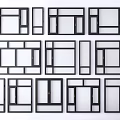 Various Black Window Frame Designs With Different Grid Patterns For Home Decor 3d model
