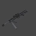 Modern Black Tactical Sniper Rifle With Telescopic Sight Bipod And Long Barrel