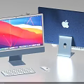 Modern Apple Desktop Computer With Monitor Keyboard Mouse And Sleek Design