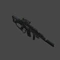 Tactical Modern Military Rifle with Scope Silencer Ergonomic Grip and Futuristic Design