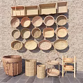 Industrial Weaving Equipment Producing Various Woven Baskets Containers and Storage Units