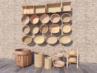 Weaving Basket Weaving Storage Basket Bamboo Basket Bamboo Basket Bamboo Basket Fruit Basket Bamboo Basket 3d model