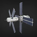 Orbital Space Station Structure With Solar Panels And Modules