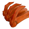 3D Rendered Red Claw Like Structure With Sharp Edges And Orange Texture
