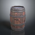 Traditional Wooden Barrel With Metal Hoops And Carved Patterns As Household Storage Container