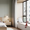 Modern Bedroom Interior Featuring Green Wall Wooden Bed Bedside Tables Lamps And Area Rug