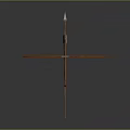 Ancient Weapons Collection Featuring Two Axes Long Spear And Wooden Bow With Arrow