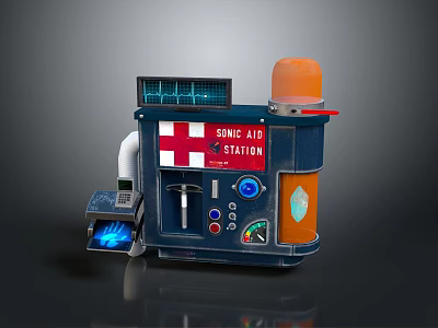 Modern Solar Powered Sonic Kitchen Appliance With Control Panel And Orange Components 3d model
