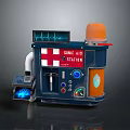 Modern Solar Powered Sonic Kitchen Appliance With Control Panel And Orange Components