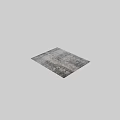 Modern Square Rug With Abstract Gray Beige Textured Pattern And Geometric Lines