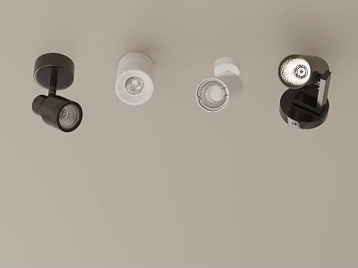Modern Black And White Wall Spotlights With Adjustable Design And Lighting Features 3d model
