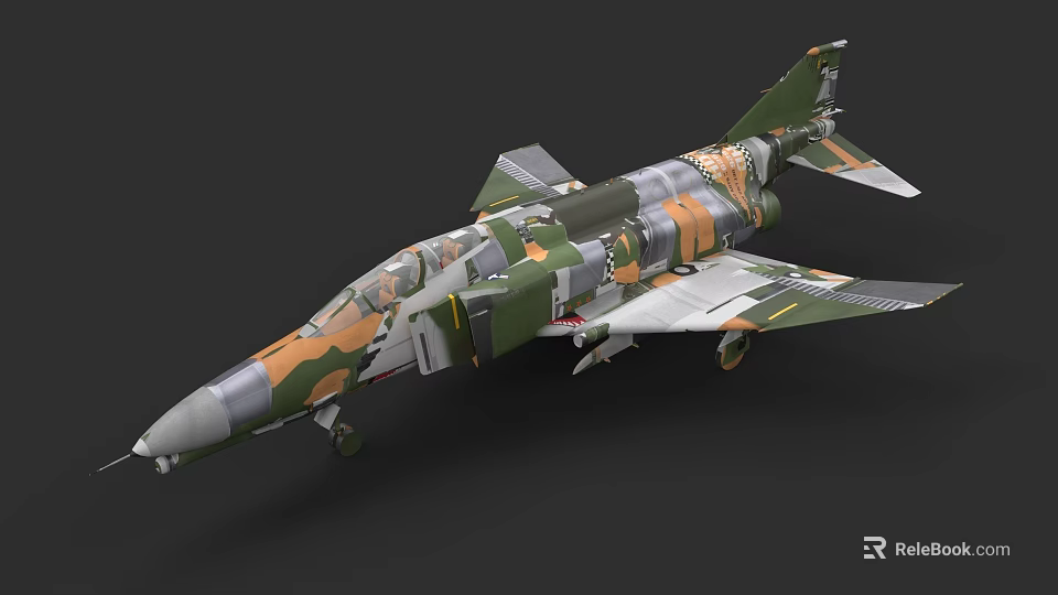 Military Fighter Jet With Camouflage Paint Detailed Design And 3D Rendering 3d model 