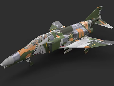Military Fighter Jet With Camouflage Paint Detailed Design And 3D Rendering 3d model