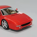 Red Sports Car With Sleek Aerodynamic Exterior Silver Wheels And Beige Interior Design