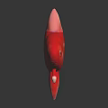 Red Goldfish with White Fins and Tail on Black Background with Clear Reflection