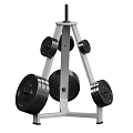Sturdy Weight Bench Press Equipment With Steel Frame Barbell And Red Padded Seat