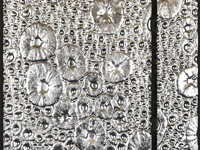 Photo Wall With Silver Circular Bubble Like Texture And Decorative Design Elements 3d model