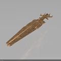 Copper Colored Aerospace Spacecraft Model With Detailed Surface Structure And Design