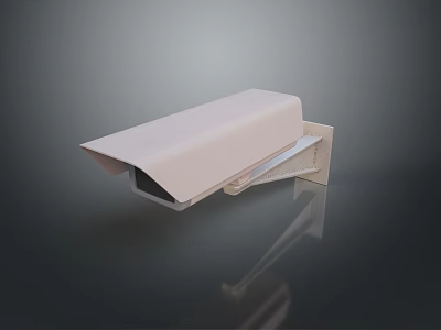White Security Camera With Protective Housing Mounting Bracket And Clear Lens For Surveillance 3d model