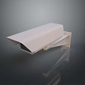 White Security Camera With Protective Housing Mounting Bracket And Clear Lens For Surveillance 3d model