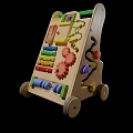 Wooden Baby Walker Toy with Colorful Gears Paddles and Rolling Wheels for Toddler Learning