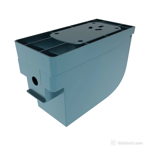 Durable Blue Plastic Storage Container With Multiple Compartments And Secure Lid 3d model 
