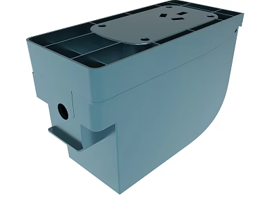 Durable Blue Plastic Storage Container With Multiple Compartments And Secure Lid 3d model
