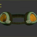 Fashionable Goggles with Brown Leather Strap Orange Lens and Metallic Frame Design