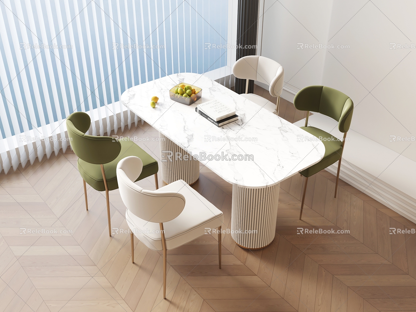 French Dining Table Cream Style Dining Table for Four model