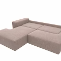 Light Brown Fabric L Shaped Sectional Sofa With Two Cushions Modern Design 3d model