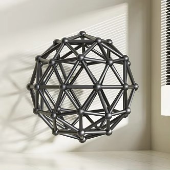 Metal material polygon ball 3d model