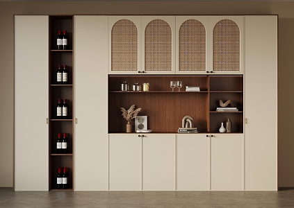 French Antique Wine Cabinet 3d model