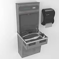 Gray Wall Mounted Handwashing Station Daily Use Appliance With Paper Towel Dispenser