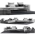 Modern Multi-Person Sofa Fabric Corner Sofa 3d model